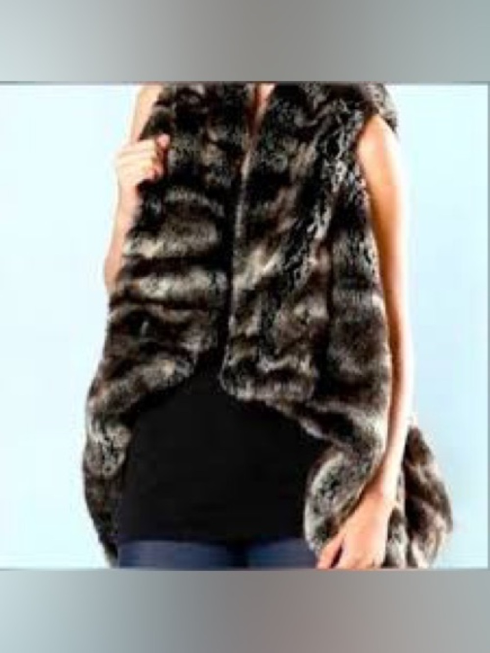 Ark & Co. Faux Chinchilla Luxury Fur Vest NWT
